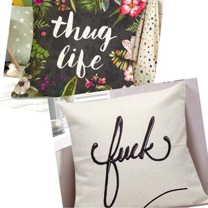Floral and Script Accent Pillow Set